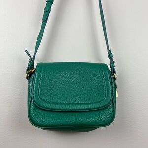 J. Crew | Green Signet Flap Bag Crossbody In Italian pebbled Leather